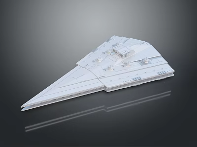 Triangular White Starship Model For Space Exploration With Detailed Aerospace Structure 3d model