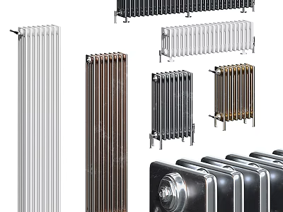 Modern Radiators in Various Colors and Styles for Home Heating Solutions 3d model