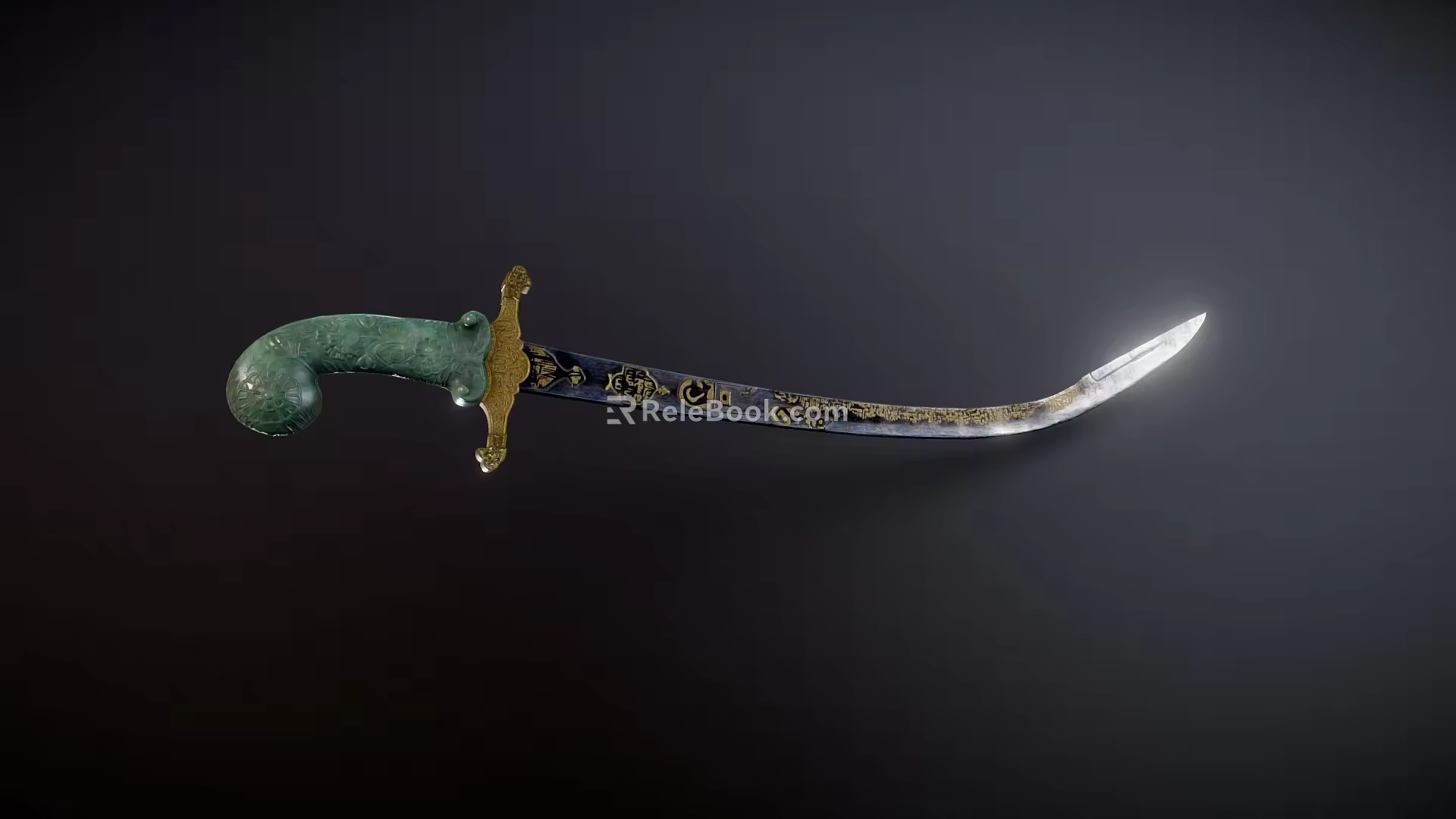 Medieval Sabre Weapon Cold Weapon Sword Sabre PBR Material Next Generation Jade Sabre Game Equipment Blade Sword Ancient Weapon 3d model