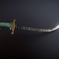 Medieval Sabre Weapon Cold Weapon Sword Sabre PBR Material Next Generation Jade Sabre Game Equipment Blade Sword Ancient Weapon 3d model