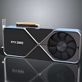 High Performance NVIDIA RTX 3090 Graphics Card With Cooling Fan And Sleek Design 3d model