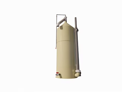 Industrial Storage Tank Equipment With Vertical Cylindrical Structure And Pipe Connections 3d model