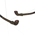 Vintage Brown Smoking Pipes With Black Straps Displayed On White Background