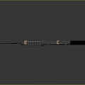 Modern Tactical Weapon Rifle With Black Barrel Brown Grip And Rail System