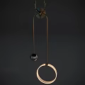 Modern Pendant Light With Circular Ring And Metallic Sphere Design 3d model