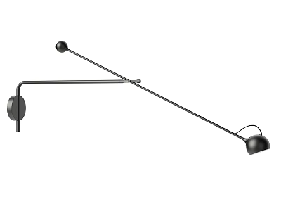 Sleek Modern Black Metal Wall Lamp With Adjustable Arm For Stylish Home Decor 3d model