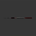 Classic Assault Rifle With Red Wooden Stock And Silver Metal Body Design