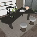 Desk and chair combination 3d model