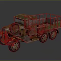 Vintage Classic Truck With Rustic Metal Body Open Flatbed And Retro Wheels