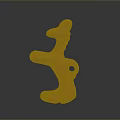 Golden Decorative Clothing Accessory with Unique Animal Shape Design and Shiny Finish