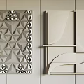 Modern Wall Decorative Panels With Geometric And Minimalist 3D Designs In Neutral Tones