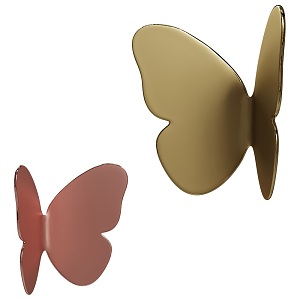 Single Modern Metal Butterfly Hook 3d model