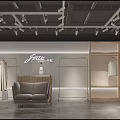 Modern Clothing Store Interior Design With Clothing Racks Mannequins And Green Plants
