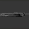 Sci Fi Spaceship Model With Textured Gray Exterior Red Accent And Weapon Structure 3d model