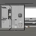Modern Bathroom Interior Design With Glass Shower Enclosure Toilet And Vanity Mirror