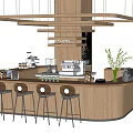 Modern Bar Chair Combination Bar Chair Operating Table Water Bar Cashier 3d model