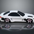 Sleek White Sports Car With Black Windows And Silver Alloy Wheels