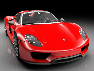 Red Sports Car With Sleek Exterior Design 3d model