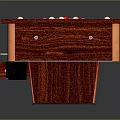 Professional Billiard Table With Green Felt Surface Red White Balls Cue Stick And Mahogany Frame