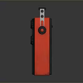 Vintage Red And Black Electronic Radio With FM AM Band And Portable Speaker Design