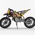Orange Building Blocks Motorcycle With Number Six And Mechanical Details