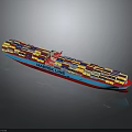 Modern Maritime Cargo Transportation Ship With Stacked Colorful Containers On Deck