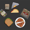 Fresh Assorted Sandwiches With Cafe Deli Packaging And Served On Plate