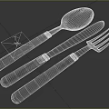 Happybling Tableware Set With Spoon Knife Fork White Handles Gold Accents