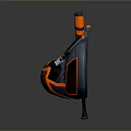 Stylish Dark Blue and Orange Backpack with X Shaped Design and Black Orange Baseball Bat
