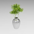 Modern Decorative Ornament Set With Transparent Vase And Green Plants