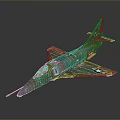 Green Camouflage Military Spacecraft Model Featuring White Star On Wing For Space Exploration
