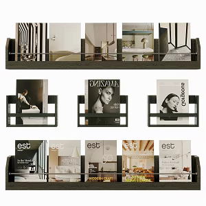 Modern Book Ornaments Bookshelf Books and Magazines Wall Decorations 3d model