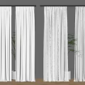 White Curtains For Home Interior With Sheer And Thick Styles Potted Plant Wooden Floor