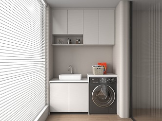 Modern balcony washing machine cabinet 3d model