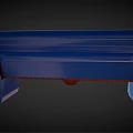 Unique Outdoor Chair Designed From Blue Chevrolet Truck Bed With Wooden Seat