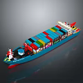 Modern Container Ship With Colorful Cargo Containers And Blue Hull For Maritime Transport