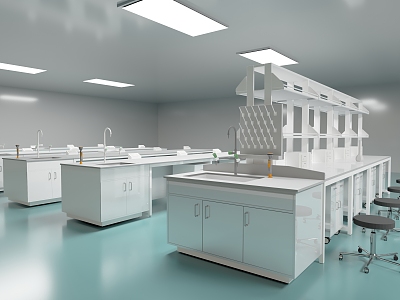 Modern Laboratory Central Desk Laboratory Side Desk Laboratory Countertop Reagent Rack Laboratory Console 3d model