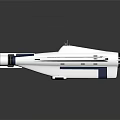 Modern Military Submarine with Silver Blue Exterior and Streamlined Naval Structure