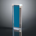 Stylish Modern Vertical Furniture with Blue Panel and Sleek Metal Frame Design