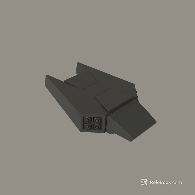Black Geometric Mechanical Component With Flat Surfaces And Circular Holes Design 3d model