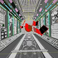 Futuristic Spacecraft Interior With Control Panels Digital Screens And Technical Equipment 3d model