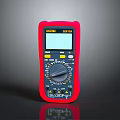Red Digital Multimeter With LCD Display Dial And Buttons For Electrical Testing Tool 3d model