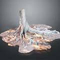 Detailed Tree Stump With Exposed Extensive Spreading Roots And Natural Texture 3d model