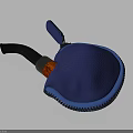 Blue Zippered Pouch With Black Handle And Red Brush Head For Daily Use