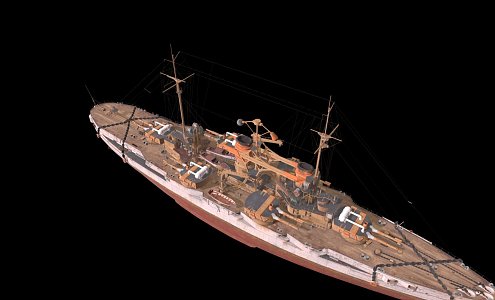 modern warship battleship destroyer 3d model