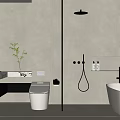 Modern Bathroom Interior With Freestanding Bathtub Shower Vanity Sink Mirror And Lighting