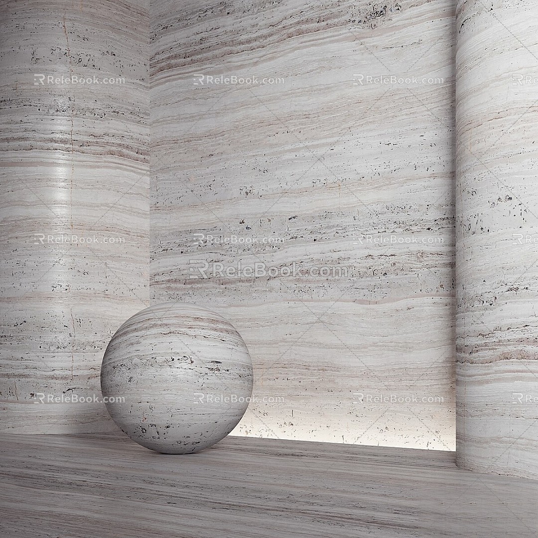 Stone travertine 21 PBR seamless 3d model