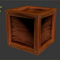 Wooden Cube Decorative Box With Red Wood Grain And Metal Rivets Polished Surface