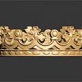 Gold Crown Jewelry With Intricate Floral Patterns And Shiny Gold Finish