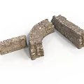 Ancient Building Stone Arch Components With Curved Design And Textured Surface